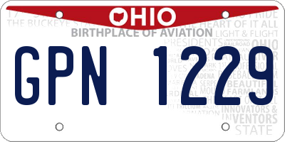 OH license plate GPN1229