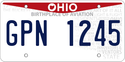 OH license plate GPN1245