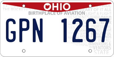 OH license plate GPN1267