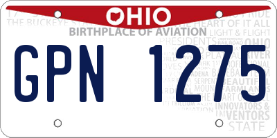 OH license plate GPN1275