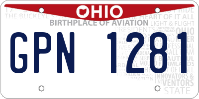 OH license plate GPN1281