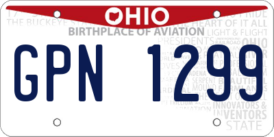 OH license plate GPN1299