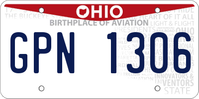 OH license plate GPN1306