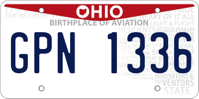 OH license plate GPN1336