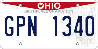 OH license plate GPN1340