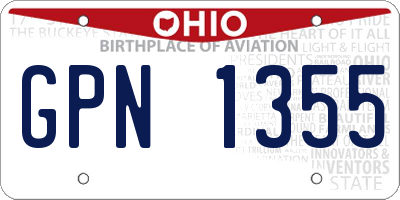 OH license plate GPN1355