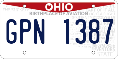 OH license plate GPN1387