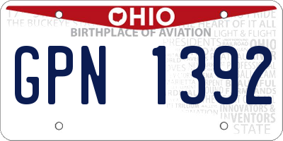 OH license plate GPN1392