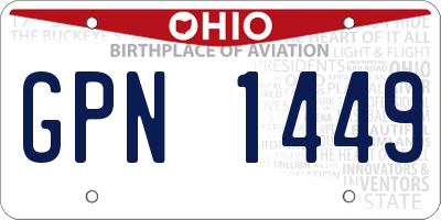 OH license plate GPN1449