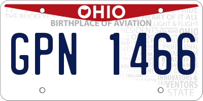 OH license plate GPN1466