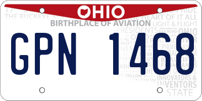 OH license plate GPN1468
