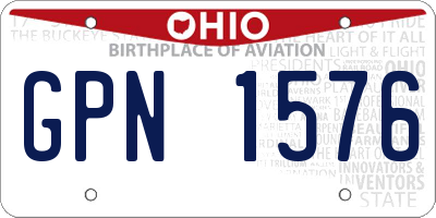 OH license plate GPN1576
