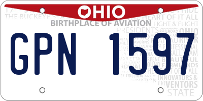OH license plate GPN1597