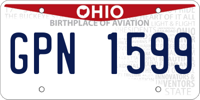 OH license plate GPN1599