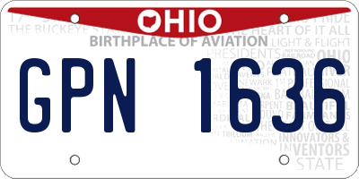 OH license plate GPN1636