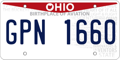 OH license plate GPN1660