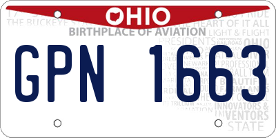 OH license plate GPN1663