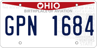 OH license plate GPN1684