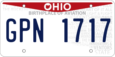 OH license plate GPN1717