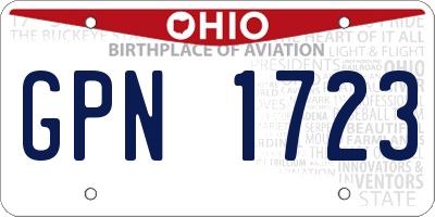 OH license plate GPN1723