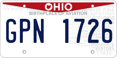 OH license plate GPN1726