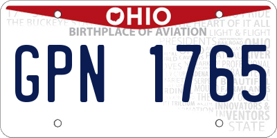 OH license plate GPN1765