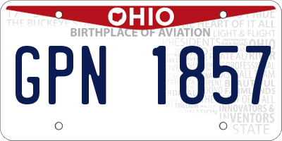 OH license plate GPN1857