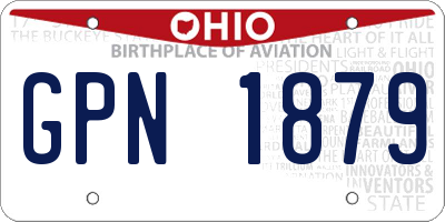 OH license plate GPN1879