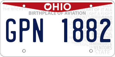OH license plate GPN1882