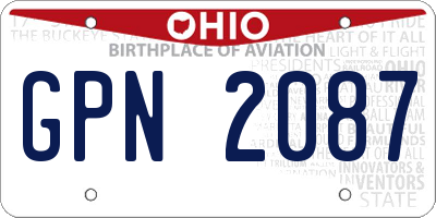 OH license plate GPN2087
