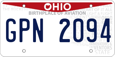 OH license plate GPN2094