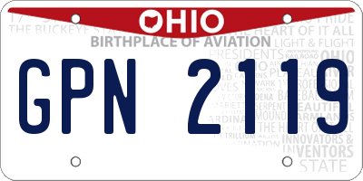 OH license plate GPN2119