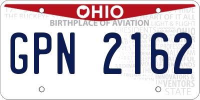 OH license plate GPN2162