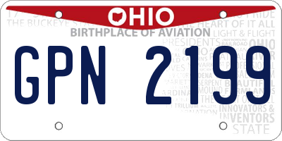 OH license plate GPN2199
