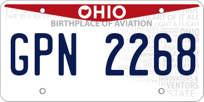OH license plate GPN2268