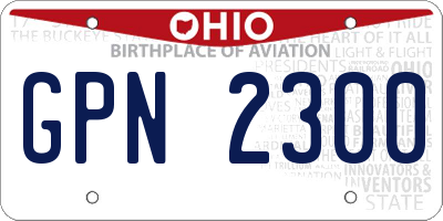 OH license plate GPN2300