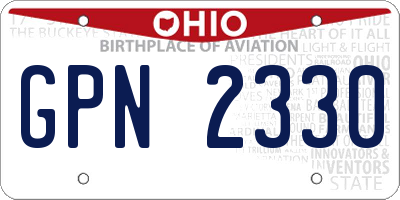 OH license plate GPN2330