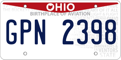 OH license plate GPN2398