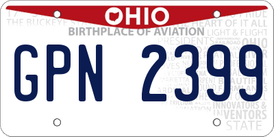 OH license plate GPN2399