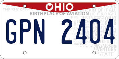 OH license plate GPN2404