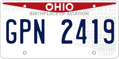 OH license plate GPN2419