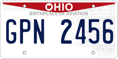 OH license plate GPN2456