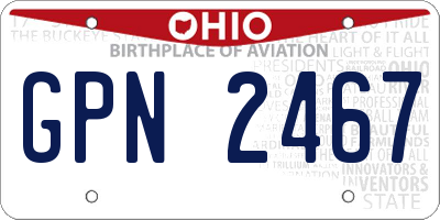 OH license plate GPN2467