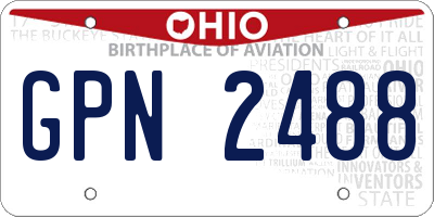 OH license plate GPN2488