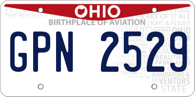 OH license plate GPN2529