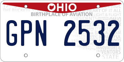 OH license plate GPN2532