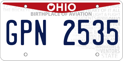 OH license plate GPN2535