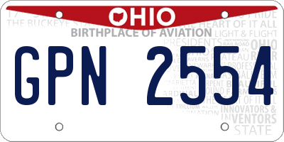 OH license plate GPN2554