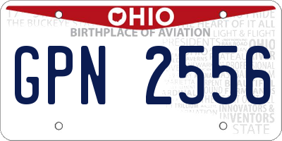 OH license plate GPN2556