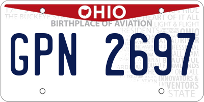 OH license plate GPN2697